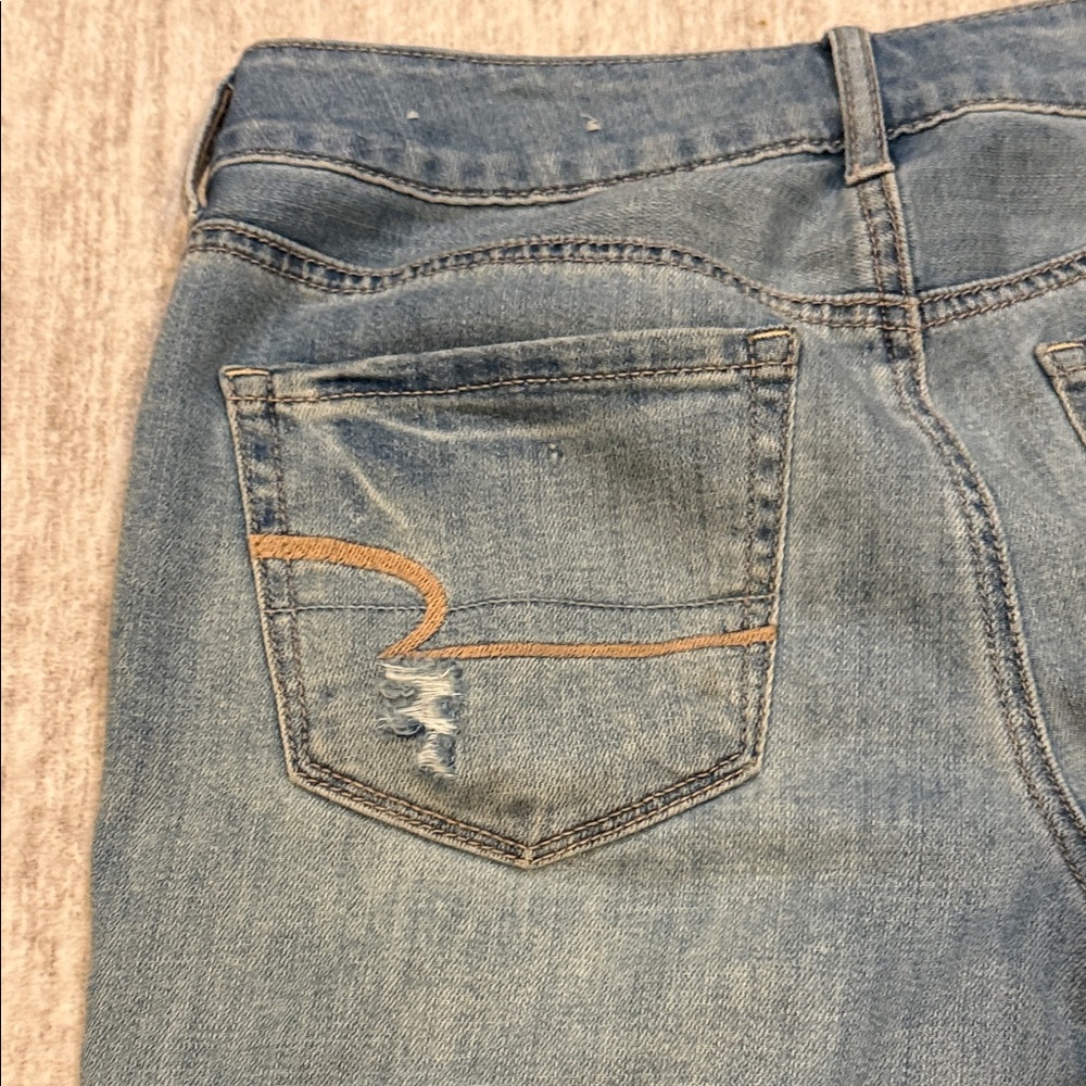 American Eagle Outfitters Distressed Light Blue Denim Jean Shorts - Picture 9 of 9